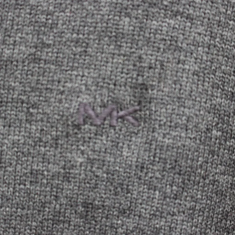 Michael Kors Men’s Vneck Pullover Grey Long Sleeve Sweater Size XL 100% Cotton